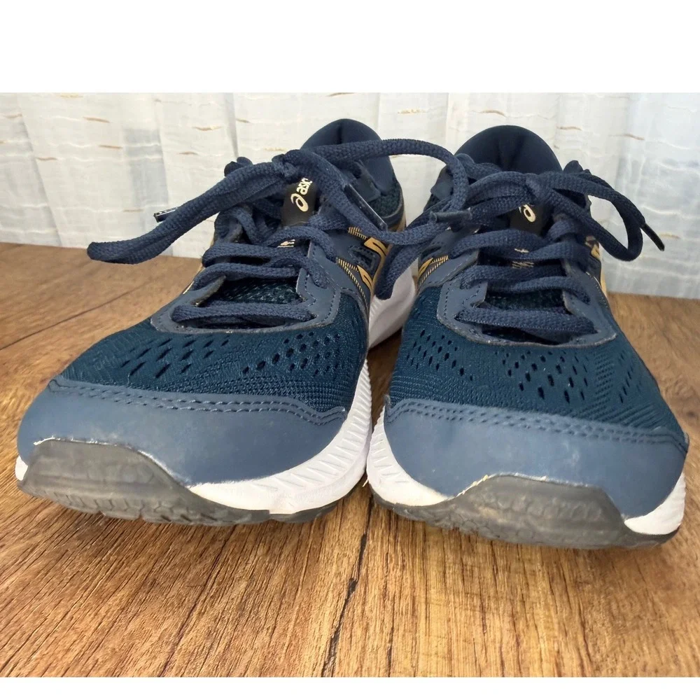 ASICS Gel Contend 7 Navy Gold Running Shoes Athletic Sneakers Women's‎ 7